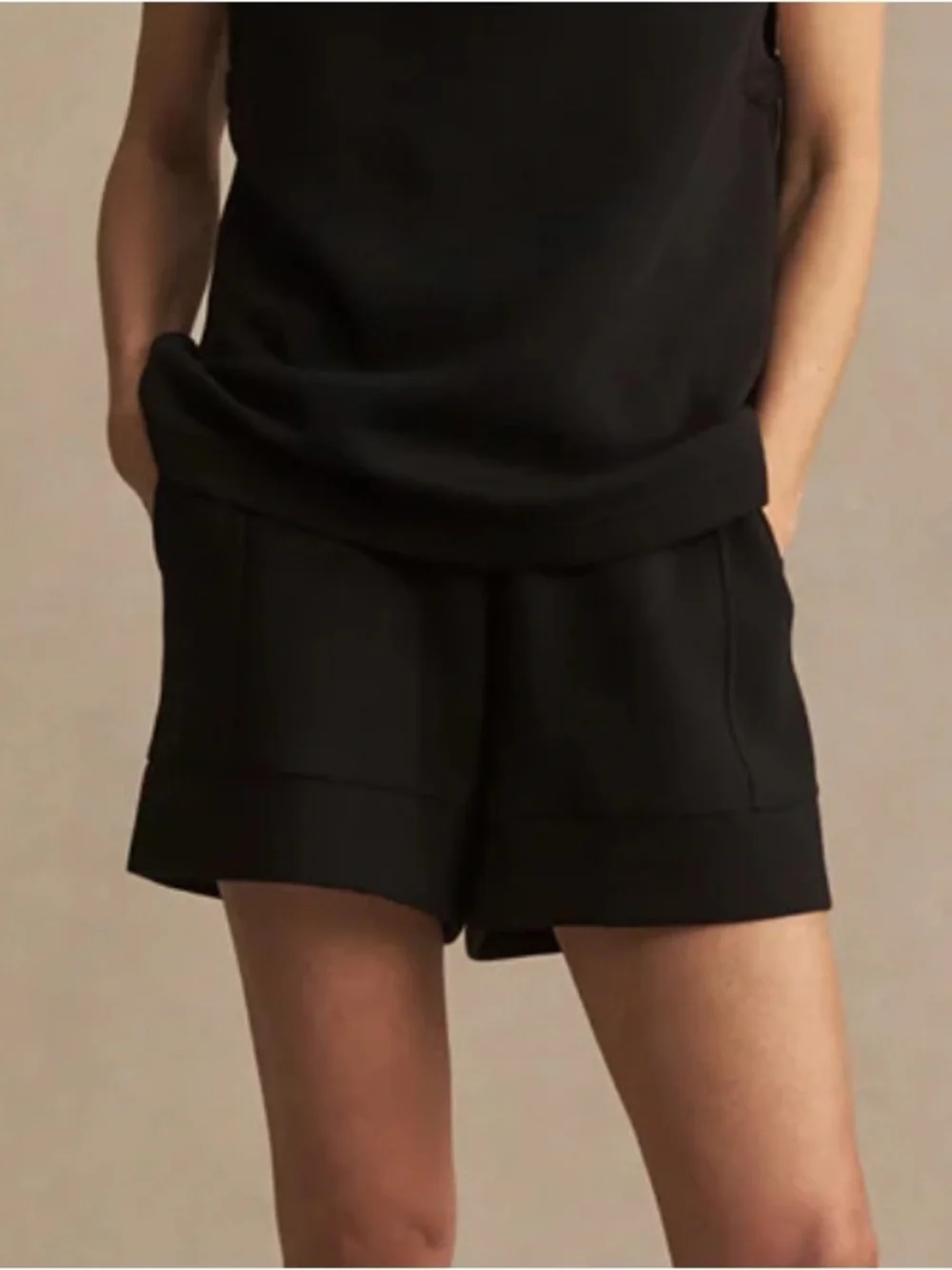 Women's Atrium High Rise Black Drawstring Lounge Shorts XS